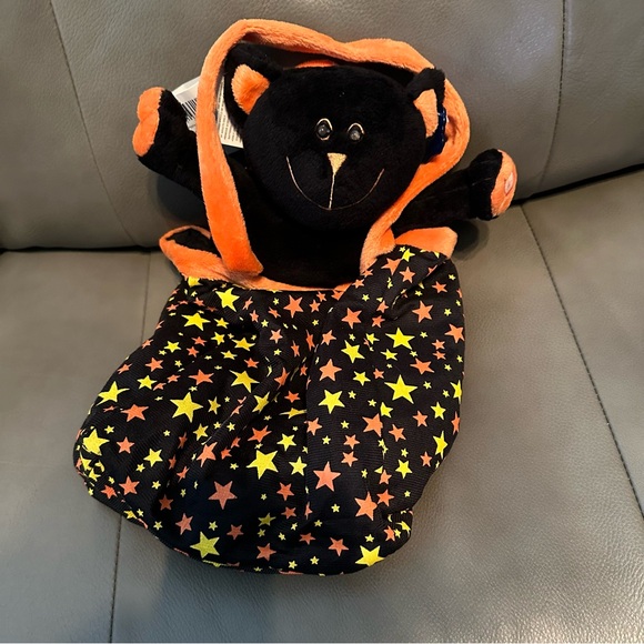 Halloween black cat plush candy bag that lights up w scary sounds - Picture 3 of 6
